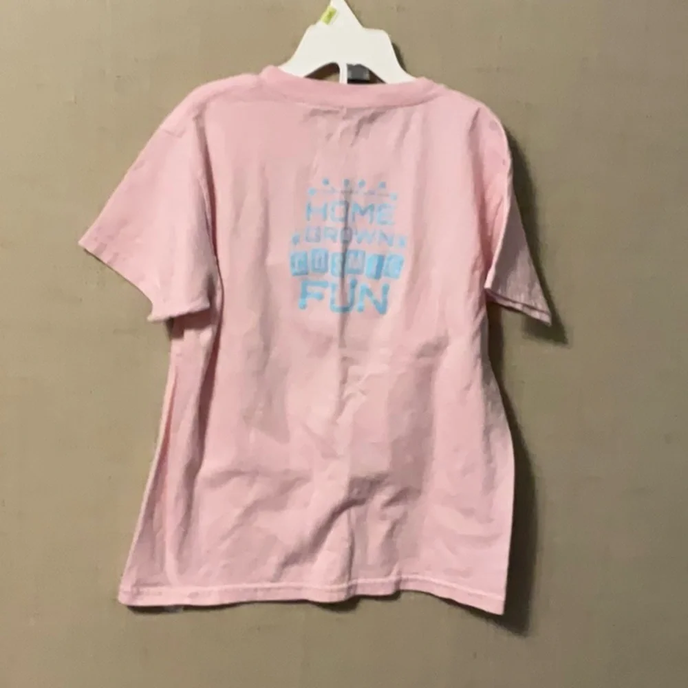 Gildan Pink Short Sleeve Tee with Train Graphic